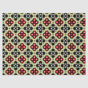 Seda papel de tejido de flores geométricas