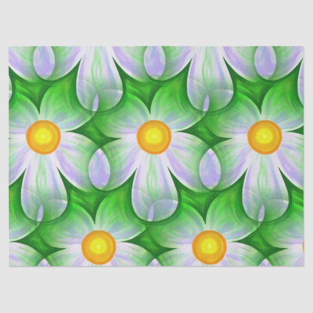 Seda papel de tejido de flores margaritas (Anverso)
