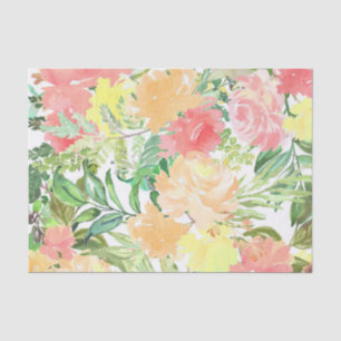 Seda Papel de tejido de flores naranjas - Floral vibran