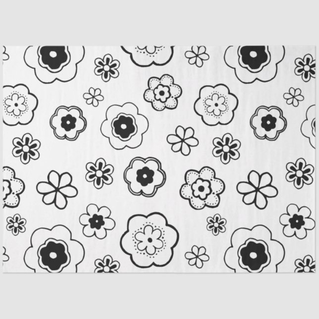 Seda papel de tejido de flores personalizados (Anverso)