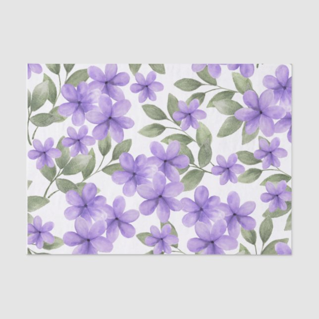 Seda papel de tejido de flores púrpura (Anverso)