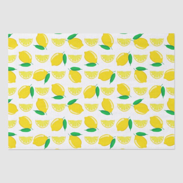 Seda Papel de tejido de frutas con patrón de limón cort (Anverso)