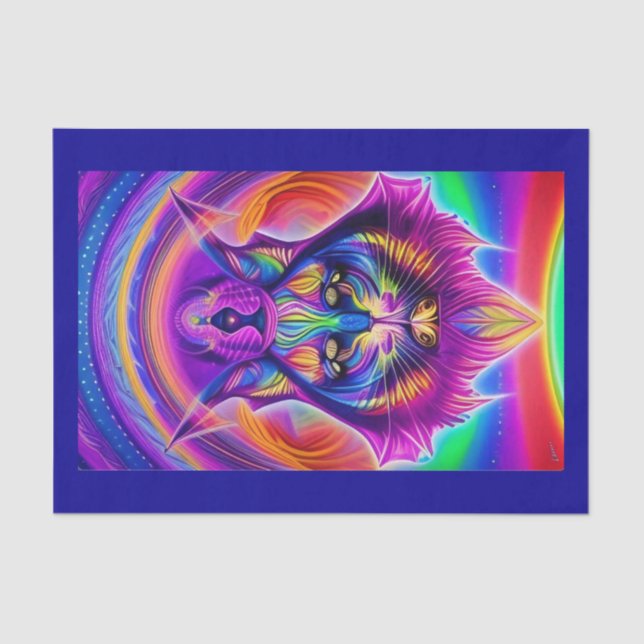 Seda papel de tejido de gato místico (Anverso)