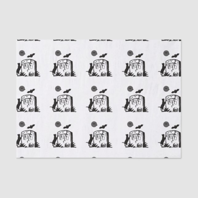 Seda Papel de tejido de gato negro lúdico (Anverso)