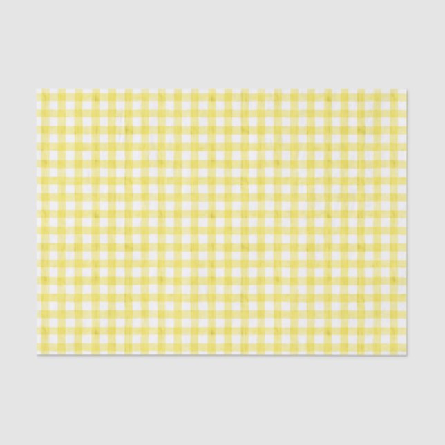 Seda Papel de tejido de Gingham amarillo (Anverso)
