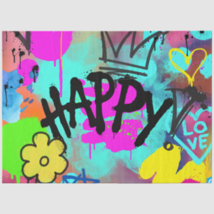 Seda Papel de tejido de graffiti