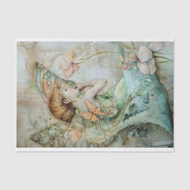Seda Papel De Tejido De Hadas Serene De Artesanías De P (Anverso)