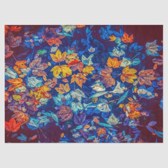 Seda papel de tejido de hojas abstractas (Anverso)