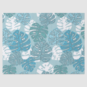 Seda papel de tejido de hojas azules