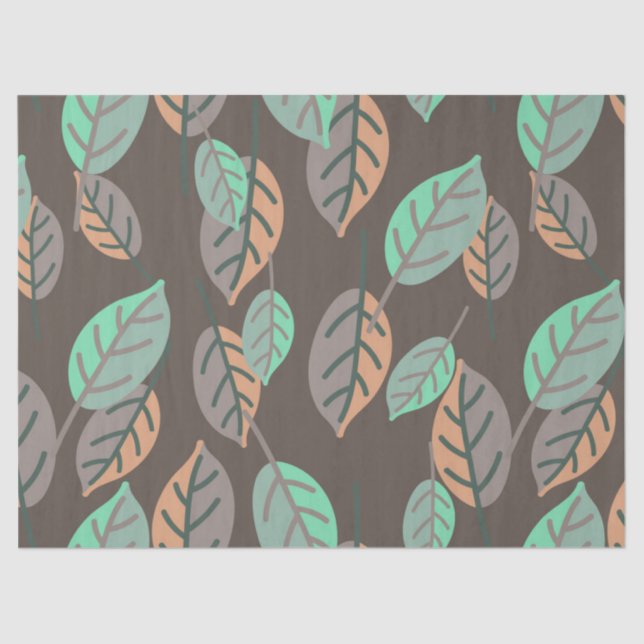 Seda papel de tejido de hojas de bosque (Anverso)