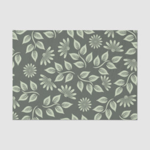 Seda papel de tejido de hojas verdes