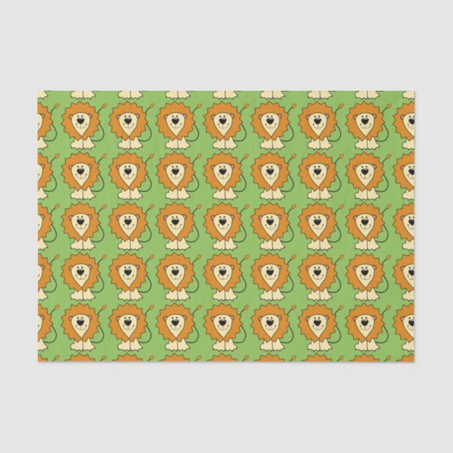 Seda Papel de tejido de Ilustracion de león (Anverso)