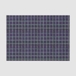 SEDA PAPEL DE TEJIDO DE IMPRESIÓN DE WOODBLOCK BLUE SQU