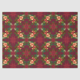 Seda Papel de Tejido de Impresión Floral Magnolia Vinta