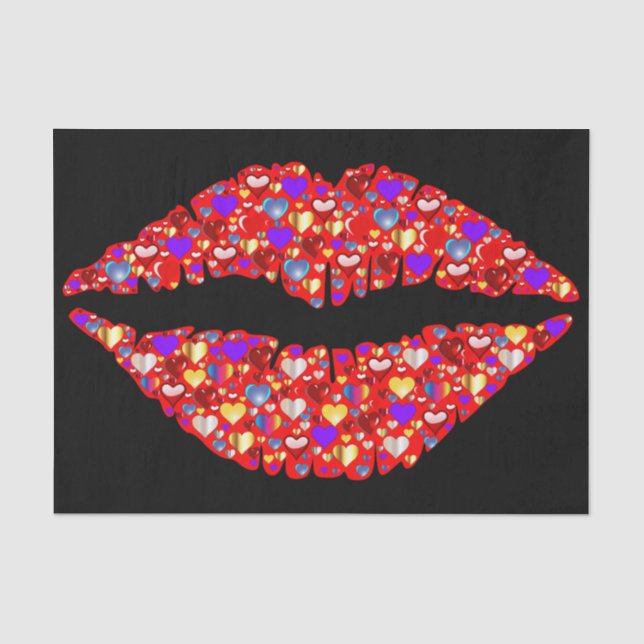 Seda papel de tejido de labios amorosos (Anverso)