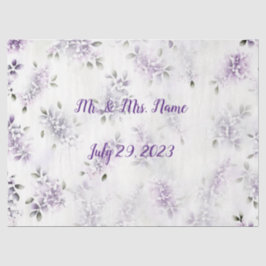 Seda Papel de tejido de lavanda y boda blanco