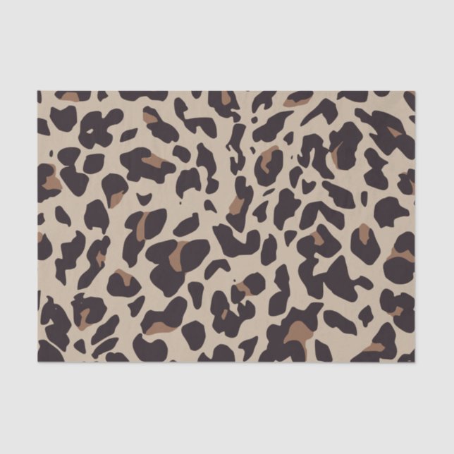 Seda Papel de tejido de leopardo marrón (Anverso)
