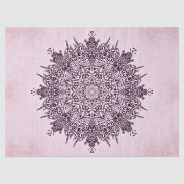 Seda papel de tejido de mandala floral (Anverso)