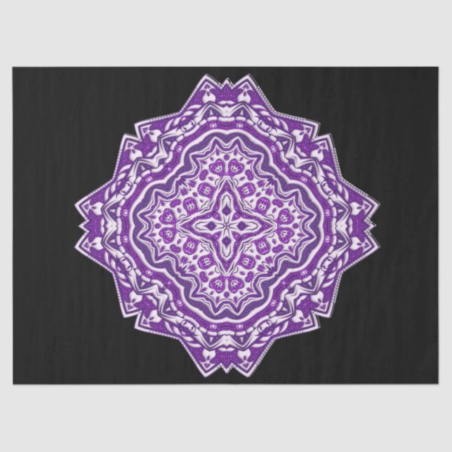 Seda papel de tejido de mandala púrpura (Anverso)
