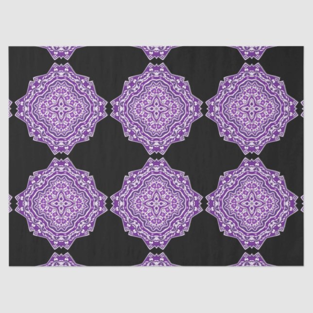Seda papel de tejido de mandala púrpura (Anverso)