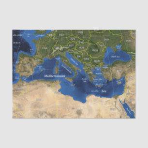 Seda papel de tejido de mapa geográfico