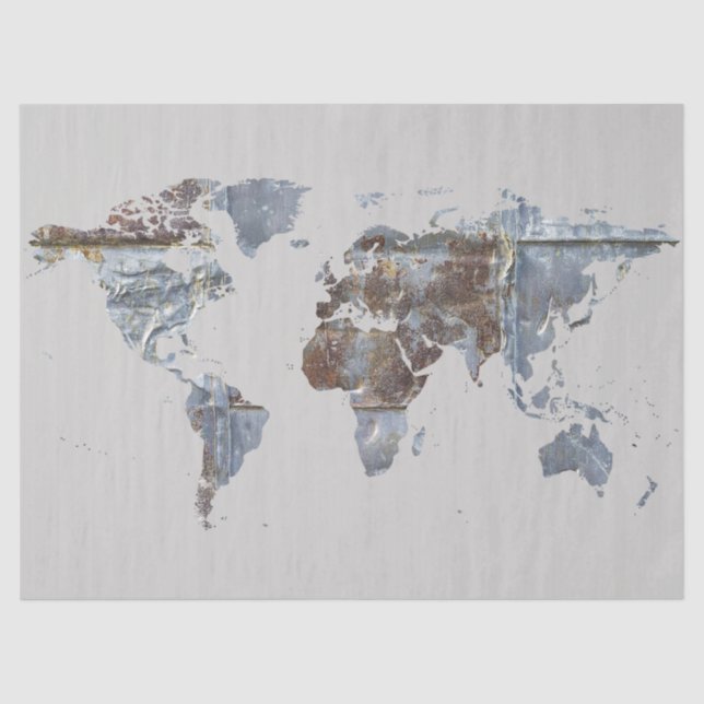 Seda papel de tejido de mapa metalizado (Anverso)
