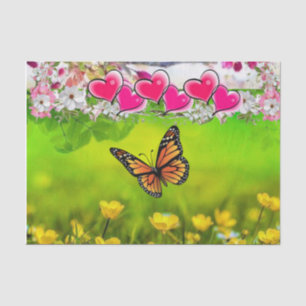 Seda Papel de tejido de mariposa de girasol