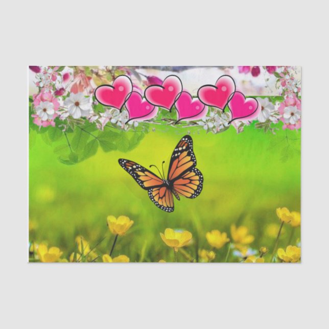 Seda Papel de tejido de mariposa de girasol (Anverso)