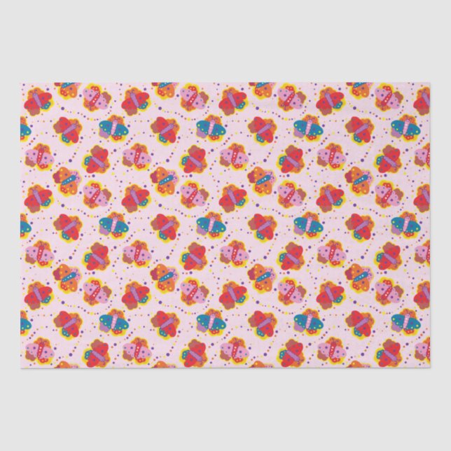 Seda Papel de tejido de mariposas al estilo de los años (Anverso)