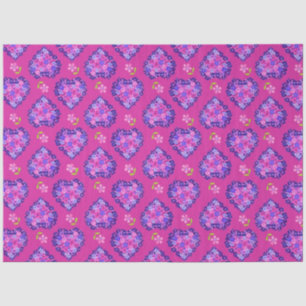 Seda Papel de tejido de moda magenta y flores