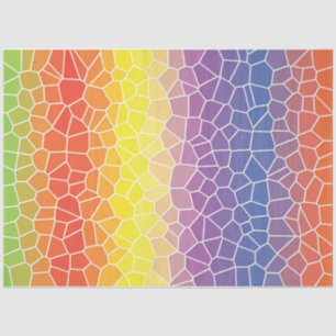 Seda papel de tejido de mosaico de arcoiris pastel