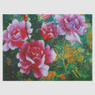 Seda papel de tejido de mosaico para rosas