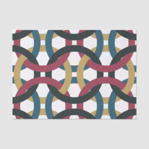 Seda Papel de tejido de nudos de círculo retro