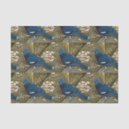 Seda Papel de tejido de pájaro azul