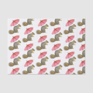 Seda Papel de tejido de parasol rosado de ardilla