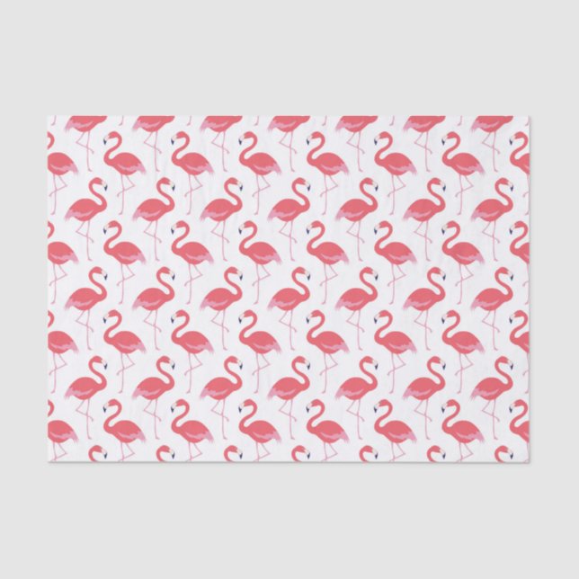 Seda papel de tejido de patrón de flamingo rosa (Anverso)