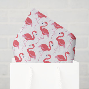Seda papel de tejido de patrón de flamingo rosa