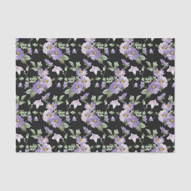 Seda Papel de tejido de patrón floral victoriano (Anverso)