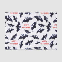Papel de tejido de patrón murciélago de Halloween