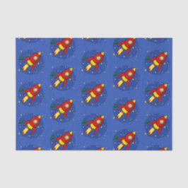 Seda Papel de tejido de patrón rojo de cohete