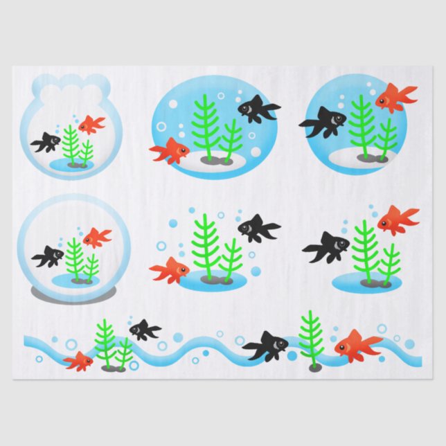 Seda papel de tejido de pescado feliz (Anverso)