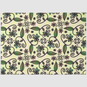 Seda papel de tejido de pétalos botánicos