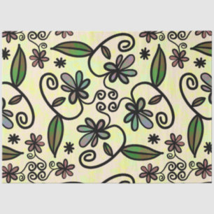 Seda papel de tejido de pétalos botánicos