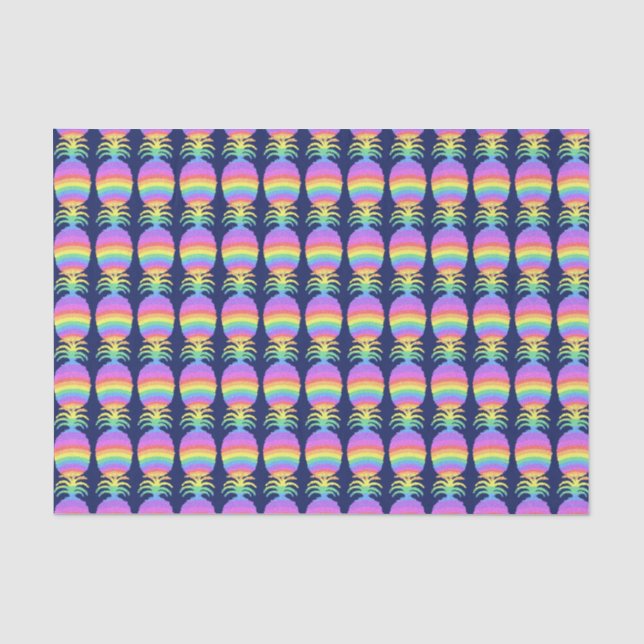 Seda Papel de tejido de piña arcoiris (Anverso)