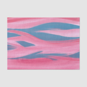 Seda Papel de tejido de pintura rosa azul con atardecer