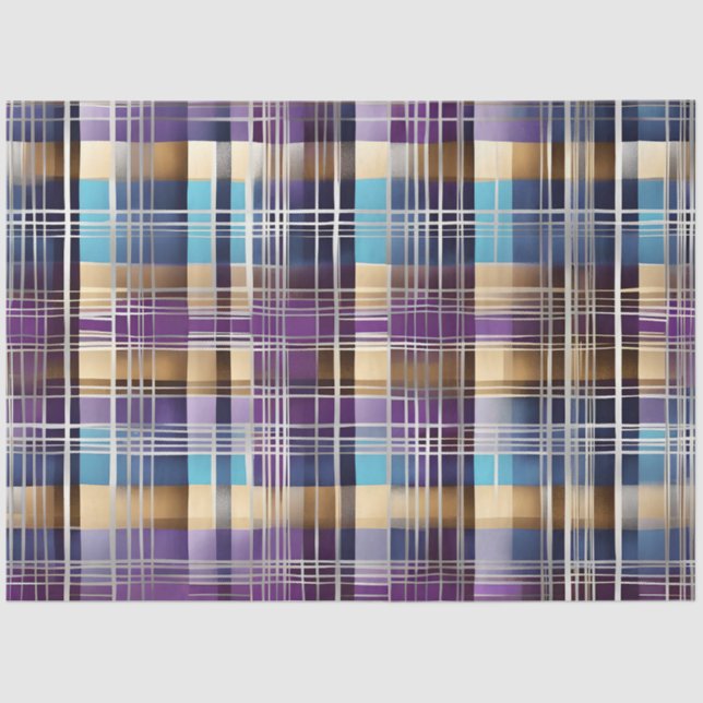 Seda papel de tejido de plaid abstracto (Anverso)