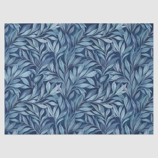 Seda Papel de tejido de plumas azules (Anverso)