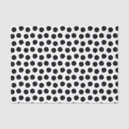Seda Papel de Tejido de Polka Grunge Negro
