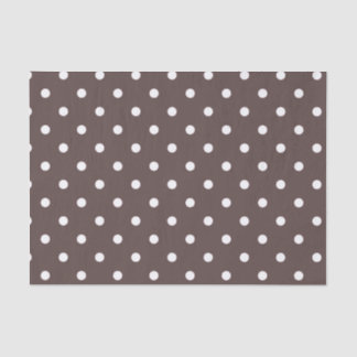 Seda Papel de tejido de polka marrón chocolate