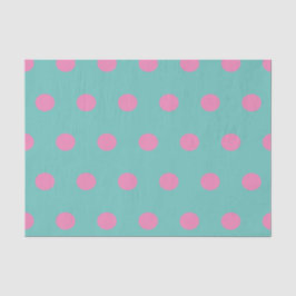 Seda Papel de tejido de punto de polka (Aqua & Pink)